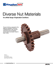 Diverse Nut Materials for a Wide Range of Application Conditions